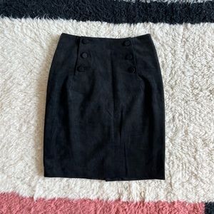 H&M Faux Suede Black High Rise Skirt (US 2)